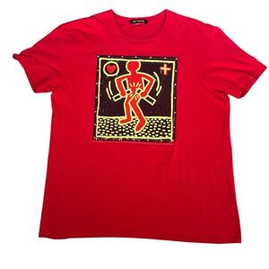 Keith Haring Political Line de Young San Francisco Red Large T-Shirt‎